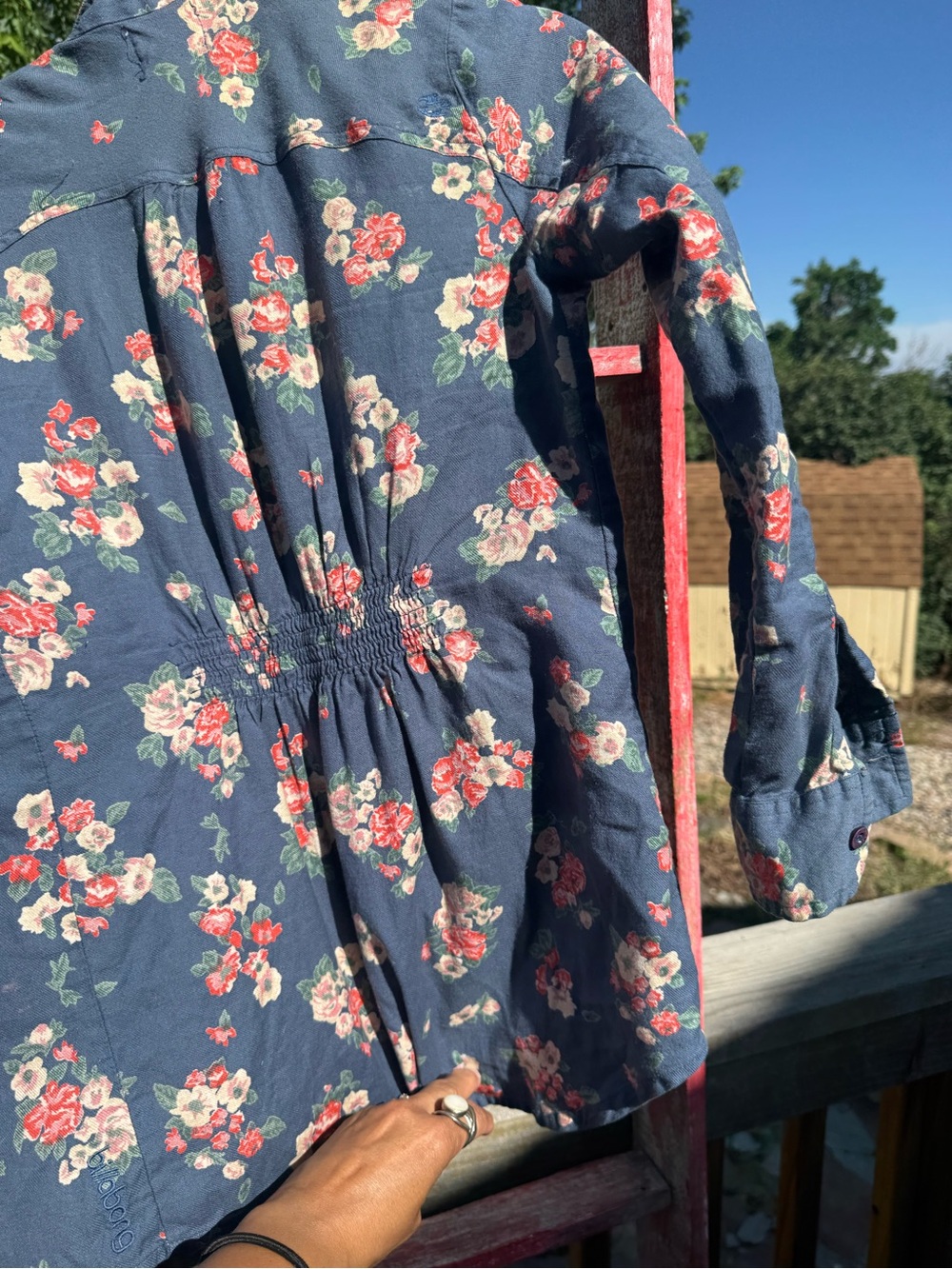 Billabong Navy Floral Button Down - Picture 2 of 7